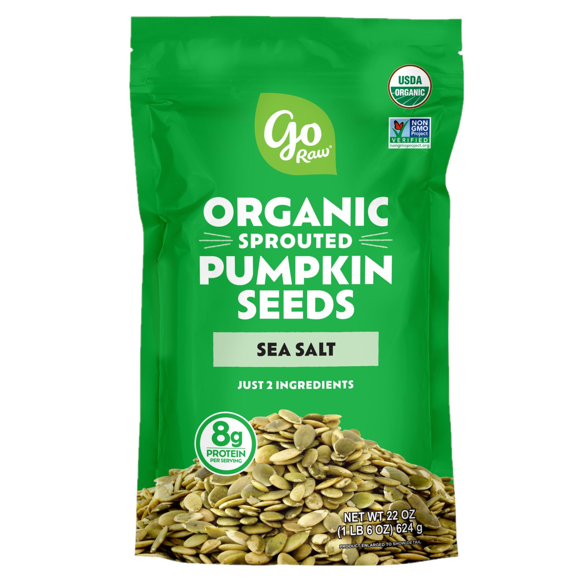 Go Raw Sprouted Organic Pumpkin Seeds with Sea Salt, 22 oz